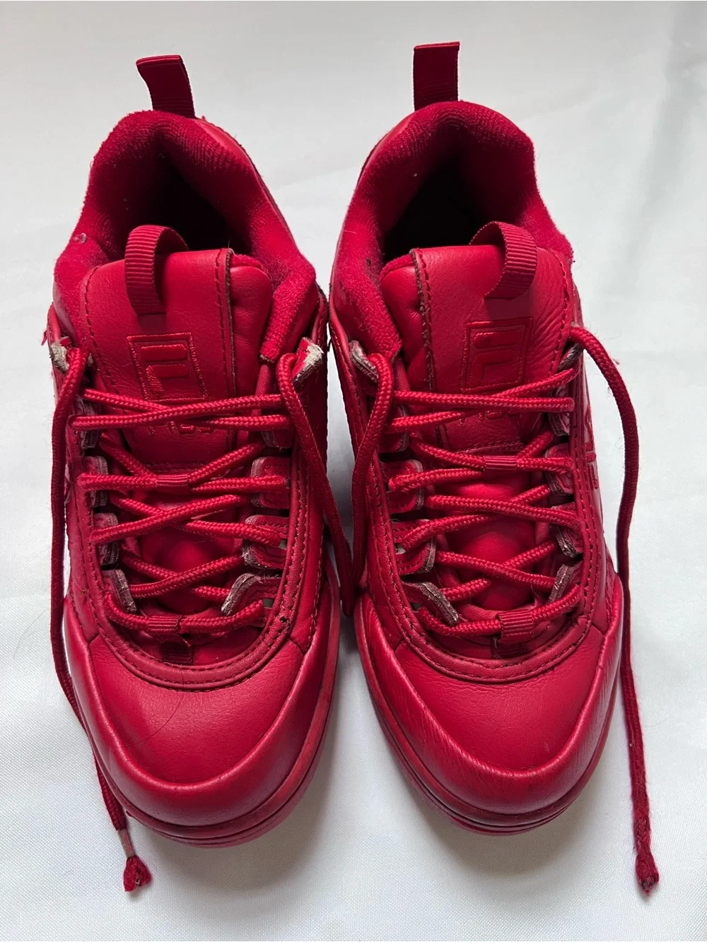 FILA All Red Chunky Sneakers Kids Size 5Y